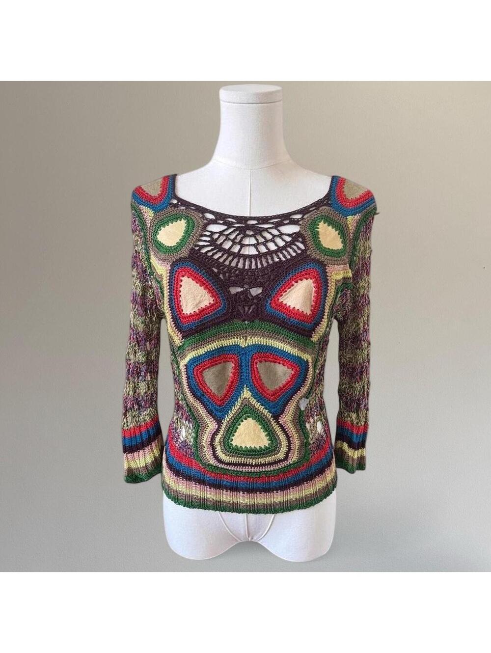 90s Bazar de Christian Lacroix crochet top Sz. S/M